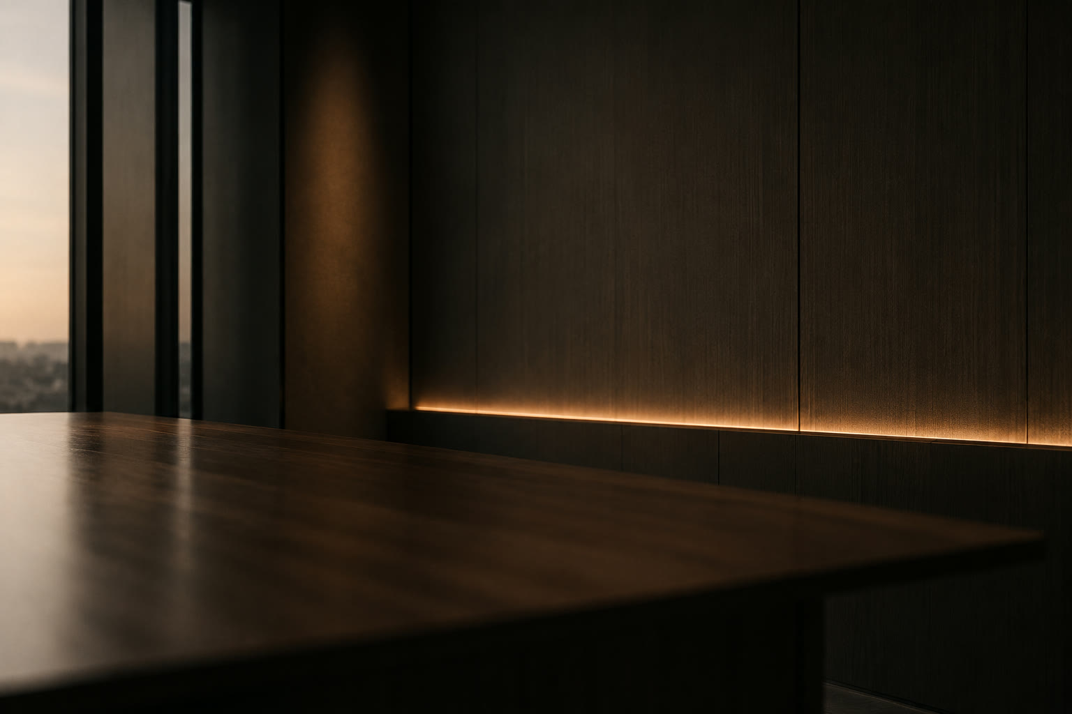Sala privada o madera oscura